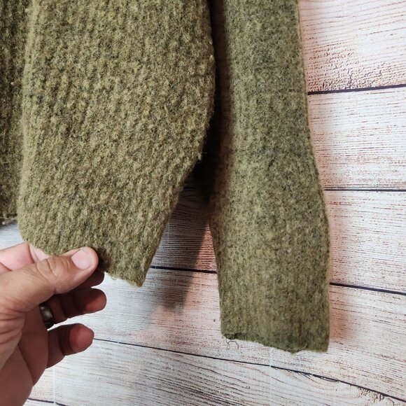 Madewell Sweater Women's M Hunter Green Wool Camel Hair Blend Crewneck Pullover - Picture 5 of 13